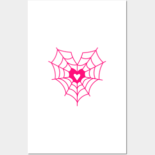 Pink Web Heart Posters and Art